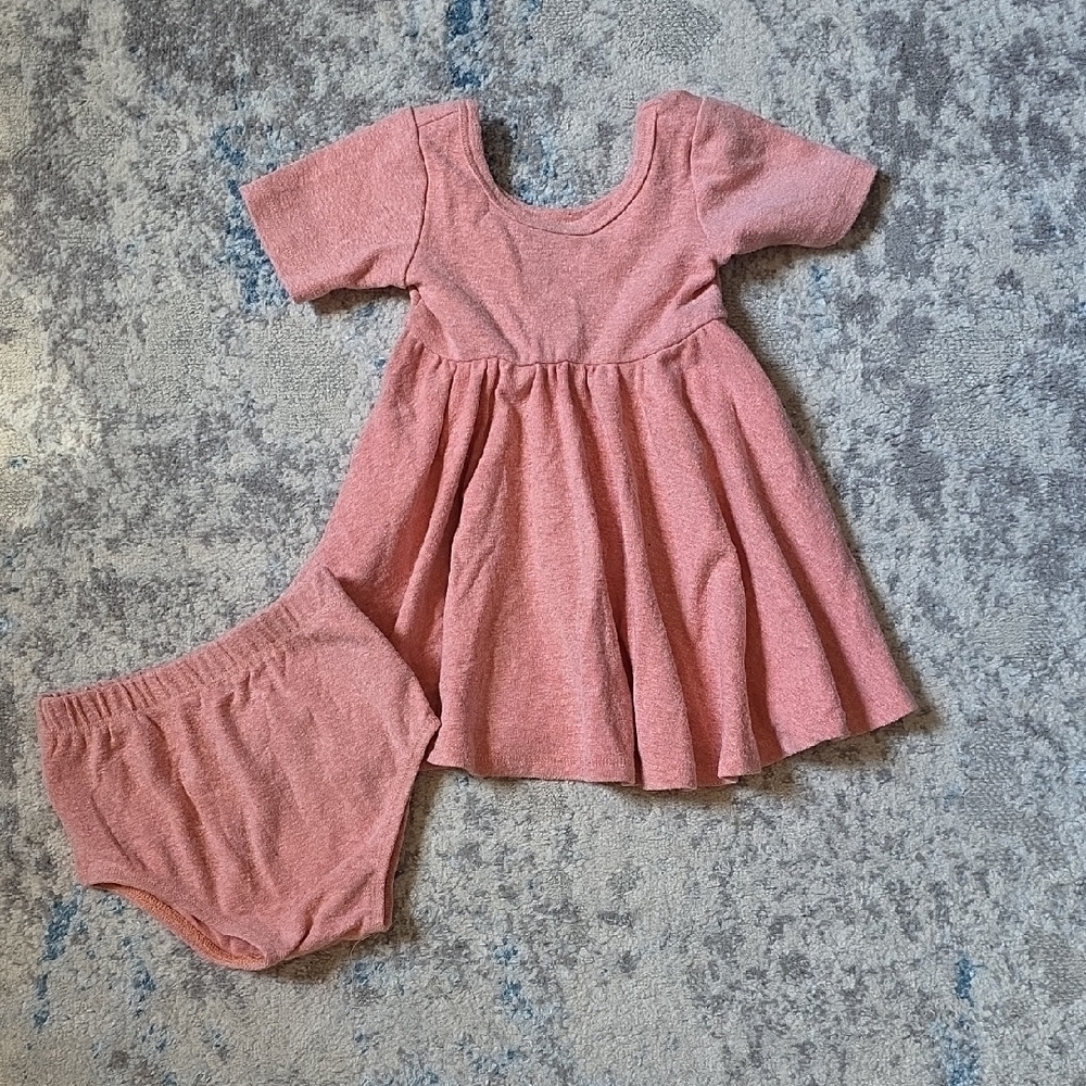 Petit Peony Size‎ 12-18 Months Dusty Rose Colored Twirl Dress With Bloomers